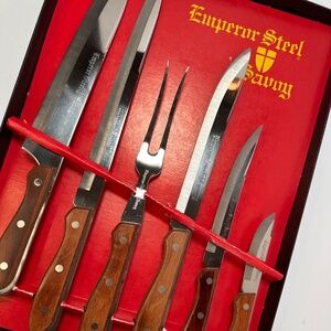Vintage Emperor Steel Savoy Cutlery Set Stainless Steel Knives  Original Box